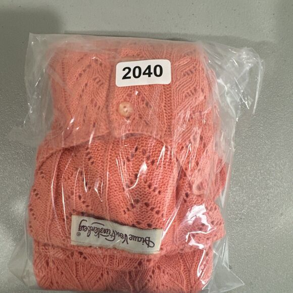 Vintage‎ Diane Von Furstenberg Sweater Women Pink Coral Small Open Knit - Picture 10 of 10